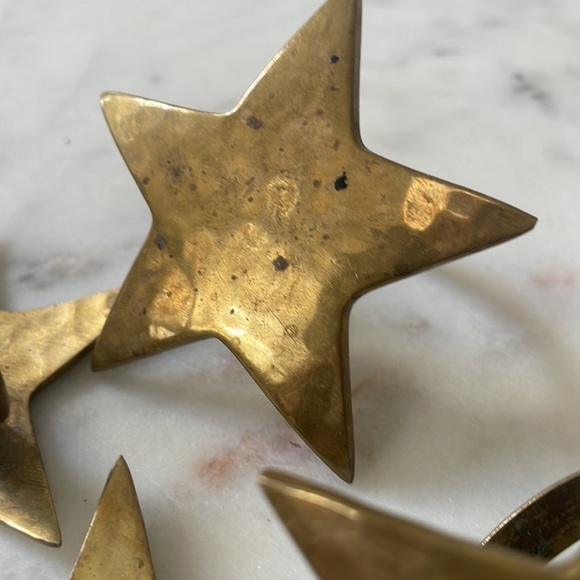 Hammered Brass Star Napkin Rings (Set of Four) - Picture 9 of 9